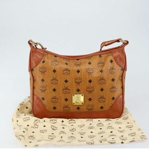 MCM Women's Tan Leather Shoulder Bag